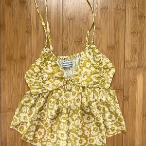 Urban Outfitters Yellow Poplin Top